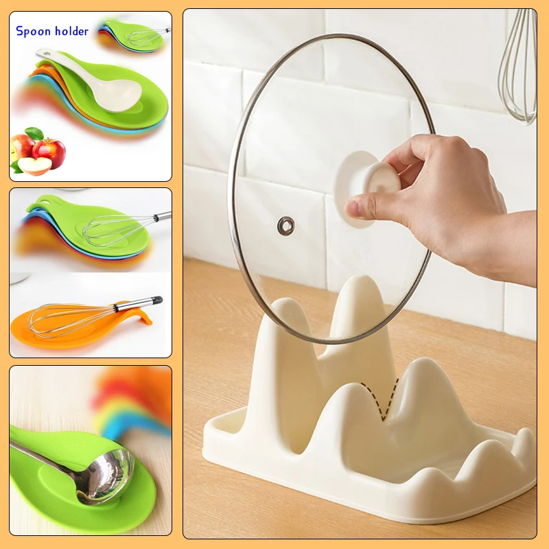 Pot Shovel Rack Holder Double-layer Pot Lid Rack With Dedicated Cutlery Rack Fits Elegantly Kitchen Supplies