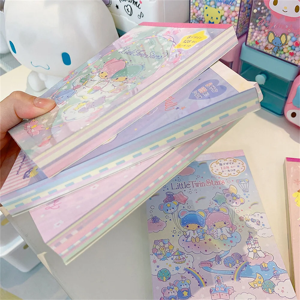 Sanrio Sticker Book Cute Melody Cinnamoroll Kitty Hand Book Note Paper Cartoon Memo With Stickers For Girls Toys Gifts