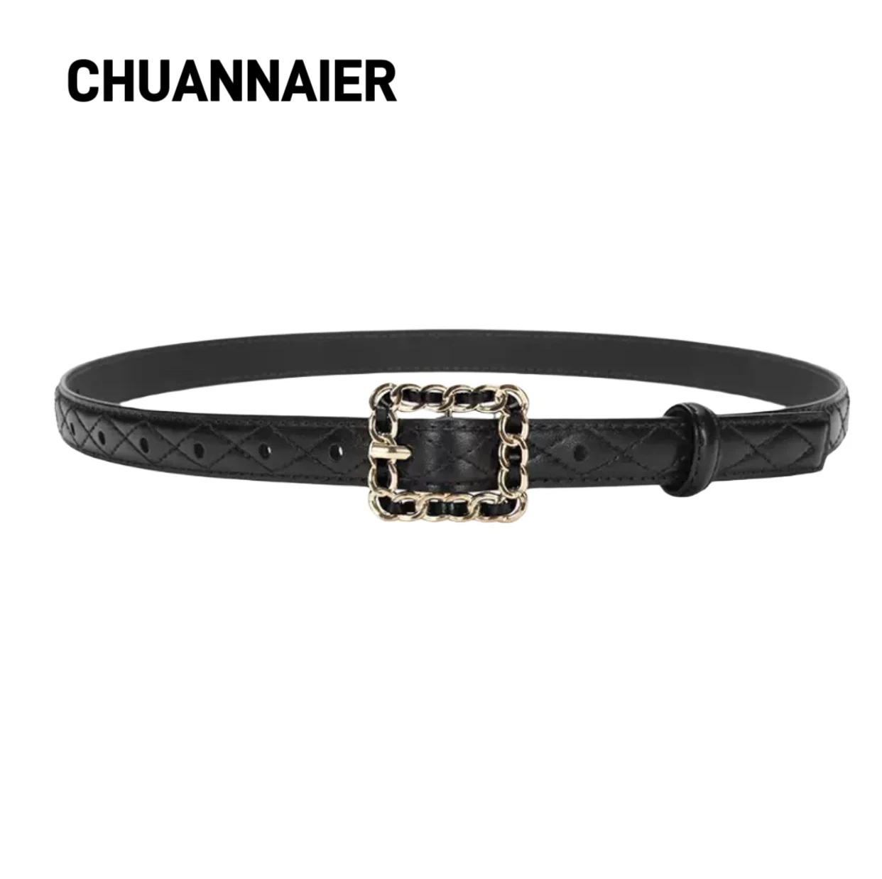 

Retro luxurious design sense genuine leather small belt matched with jeans, versatile and high-end leather belt for women