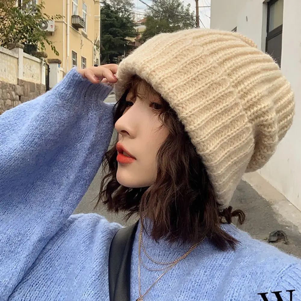 Autumn Winter New Warm Hats for Women Men Fashion Hip Hop Beanies Casual Stacking Knitted Bonnet Caps Solid Color Knit Hats