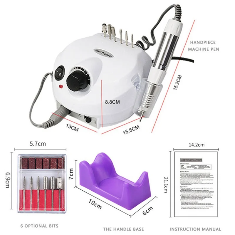 A44Z-Nail Polishing All Machine For Manicure Pedicure Kit Electric Nail File -EU Plug
