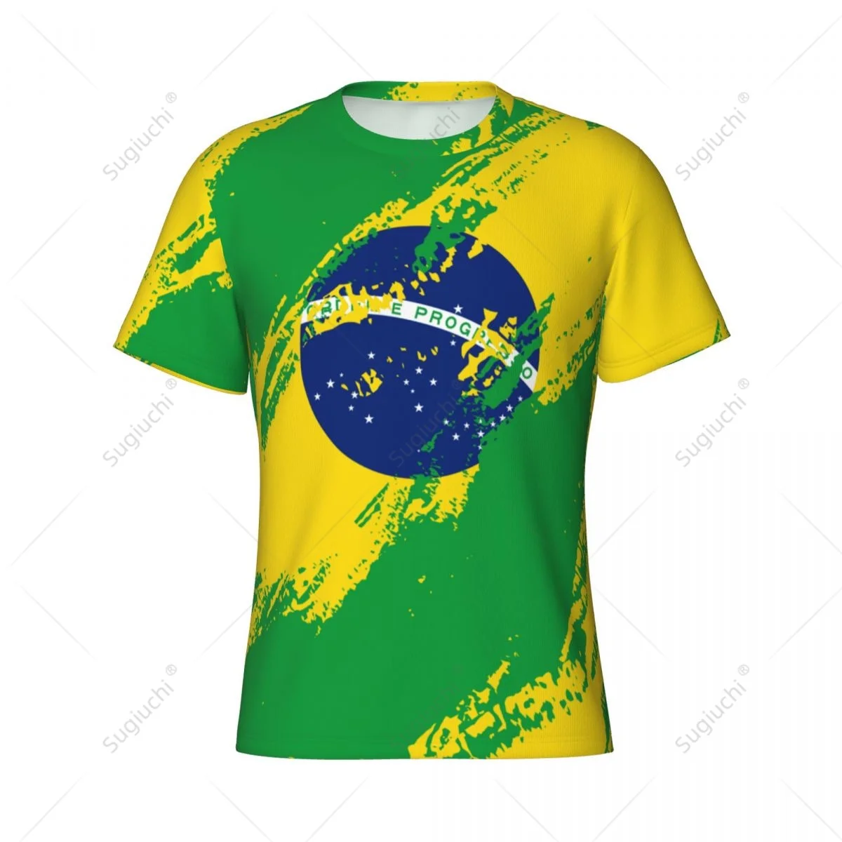 Custom Name Nunber Brazil Flag Color Men Tight Sports T-shirt Women Tees jersey For Soccer Football Fans