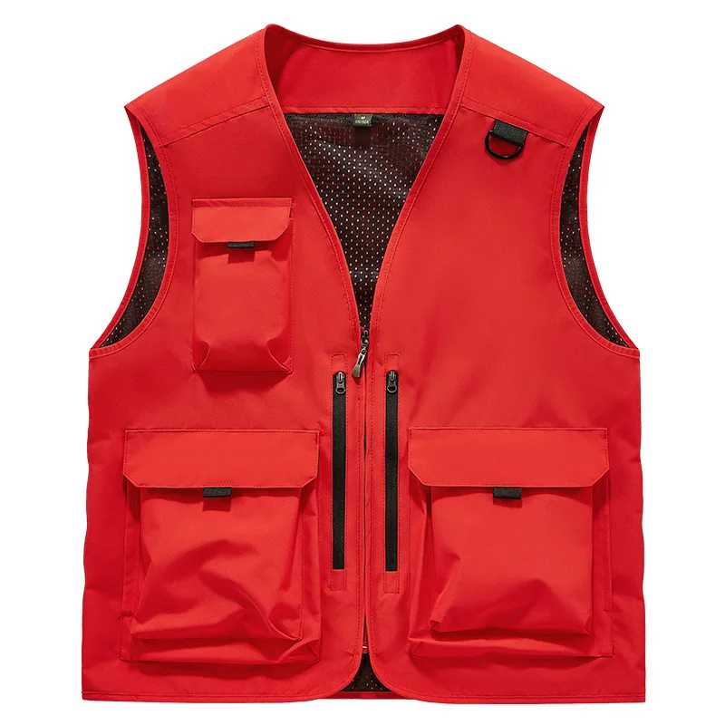 New Summer Men Outdoor Multi-pockets Fishing Vests Coats Waterproof Sleeveless Jackets Men Breathable Quick-drying Waistcoats 6X
