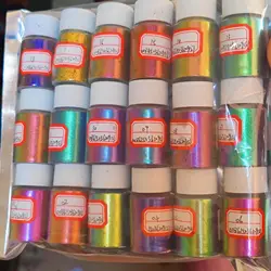 10g/jar Chameleon Glitter Powder Holographic Chameleon Pearl Chrome Powder DIY Colorful Mirror Chameleon Powder &*&