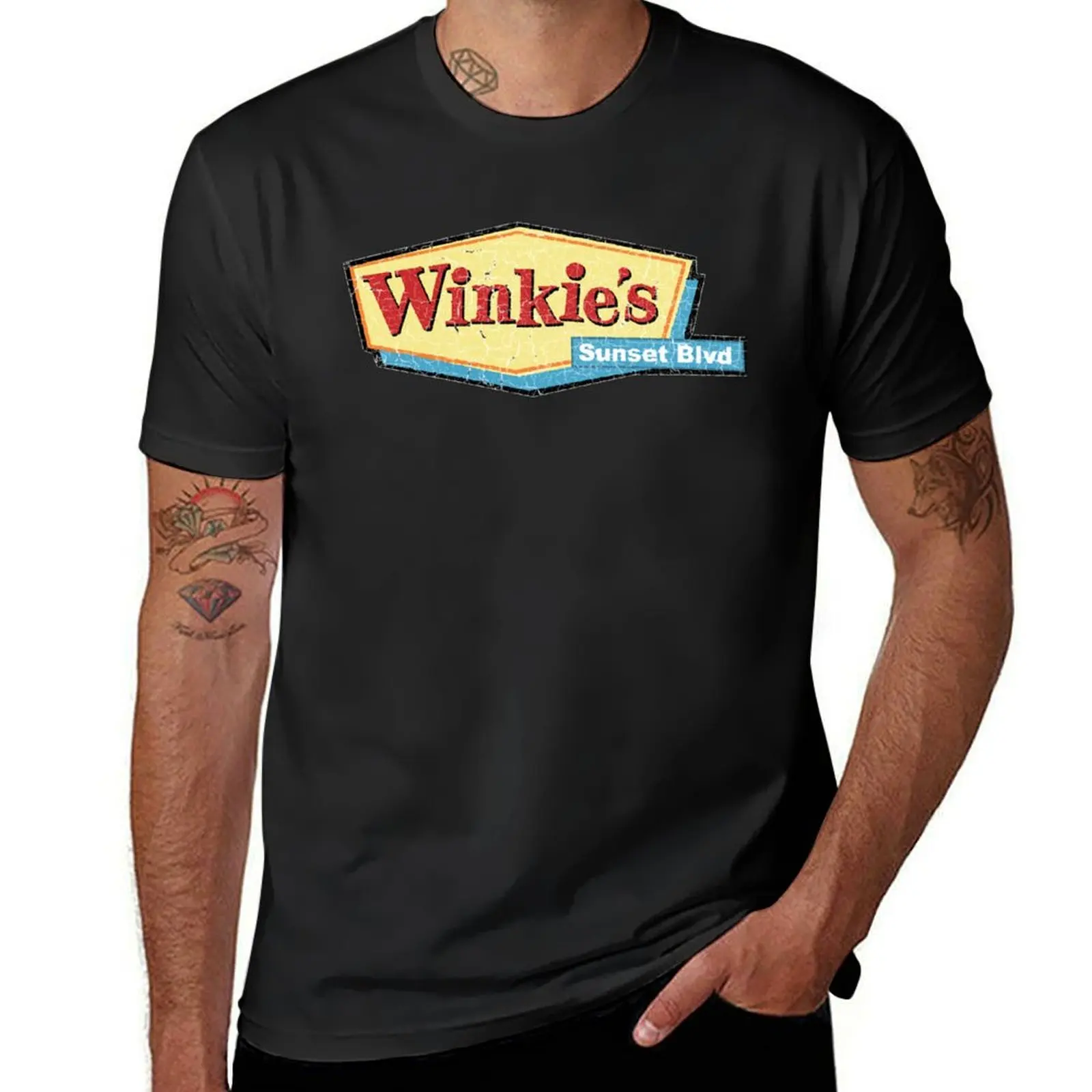 Winkie's sunset blvd T-Shirt aesthetic clothes boys animal print Short sleeve tee mens white t shirts