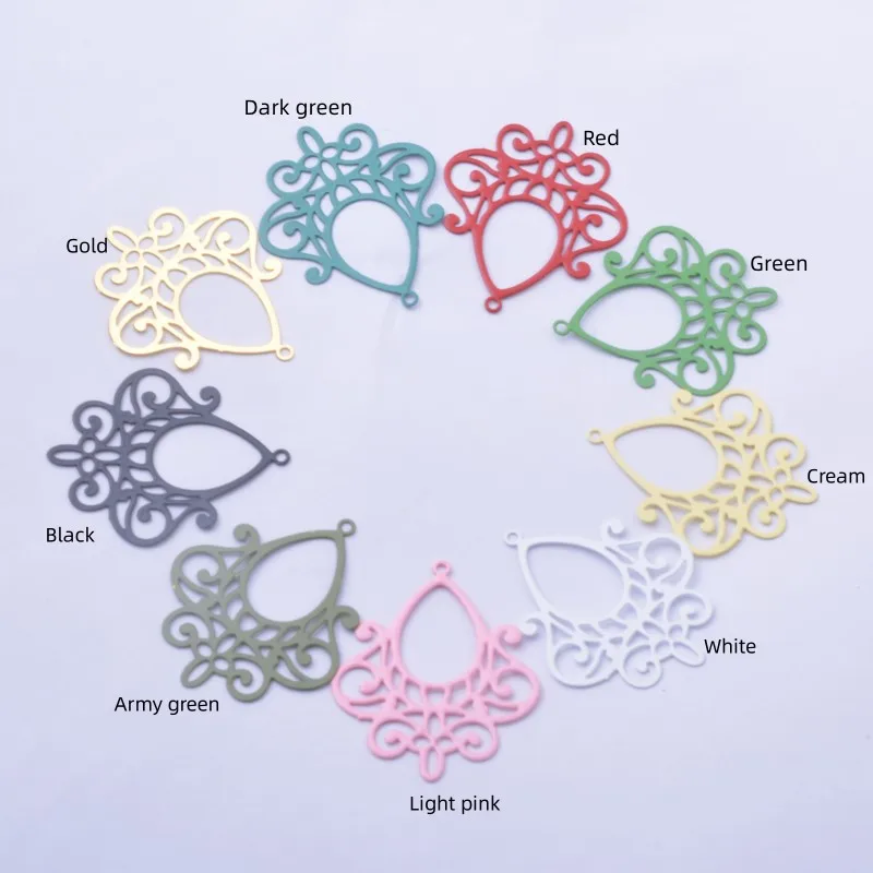 30pcs AB8445 Filigree Charms Thin Earring Pendant