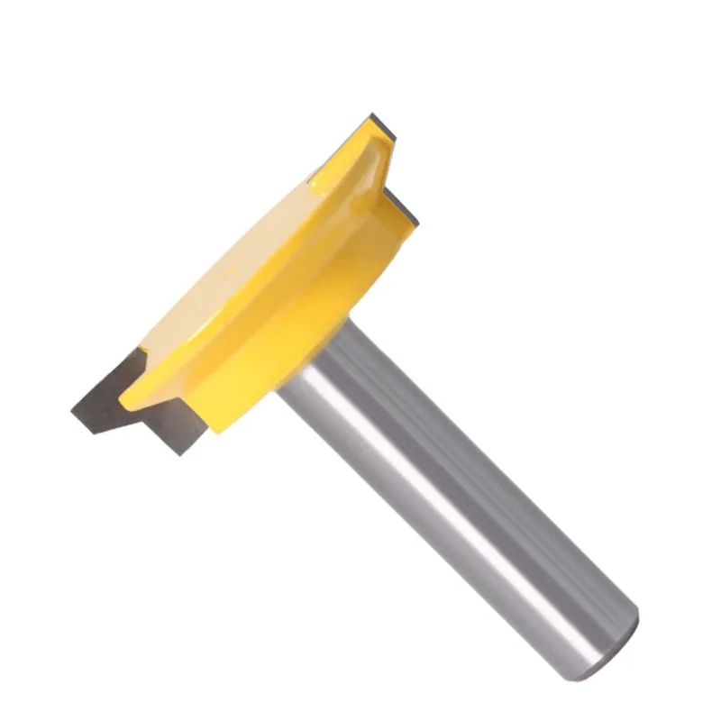 8mm/12mm/12.7mm Straight Drawer Molding Router Bit Yellow Drawer Lock Tenon Knife Plug Wood Milling Cutter Door Woodworking Tool