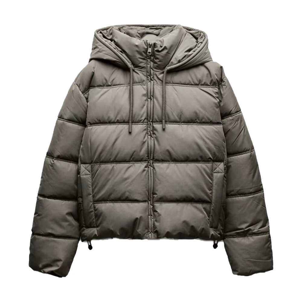 Veste à capuche simple et chaude pour femme, veste en coton à manches longues, poche zippée, tempérament polyvalent, nouveautés, automne et hiver 2024