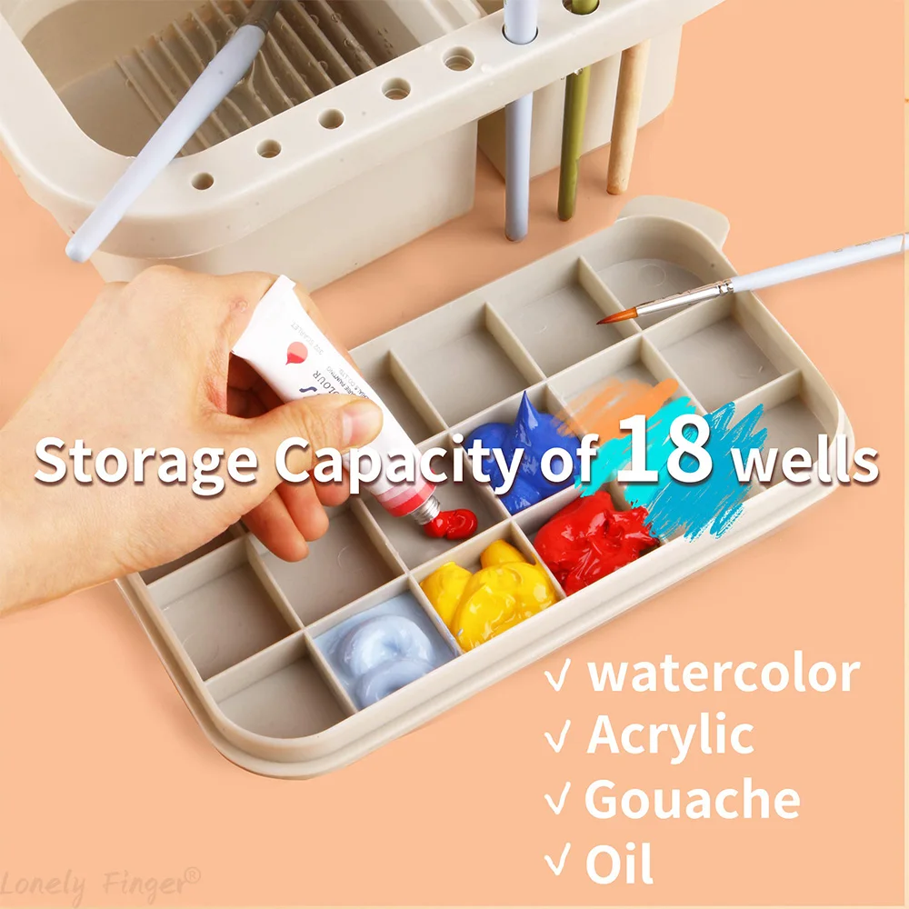 [NO Brush]Multi-Function Handle Paint Brush Washer With Palette, for Acrylic, Watercolor, and Water-Based Paint Oil Painting
