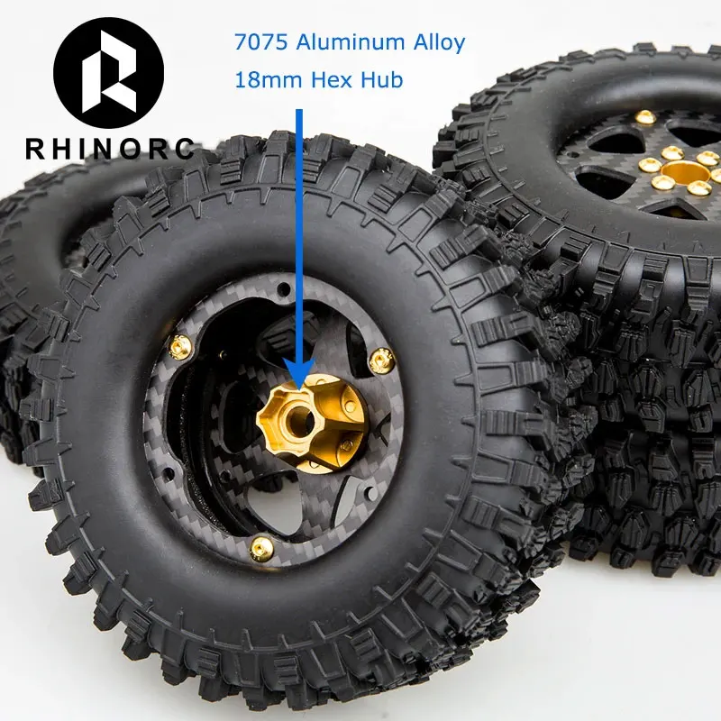 4Sets Rhinorc 3043 Banden Gemonteerd 1.9 2.2 Inch Velg Voor 1/10 Rc Crawler Auto Axiale Scx10 Trx4 TRX-6 Onderdelen