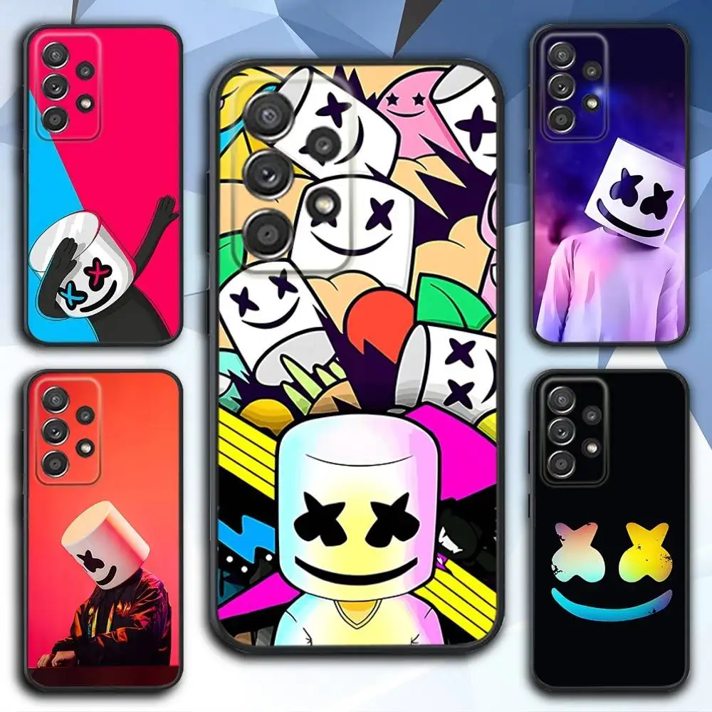 

Music M-MarshmelloS Phone Case For Samsung S 25,24,23,22,30,21,10,9,Ultra,Plus,Lite,FE,4,5 G Soft Black Case