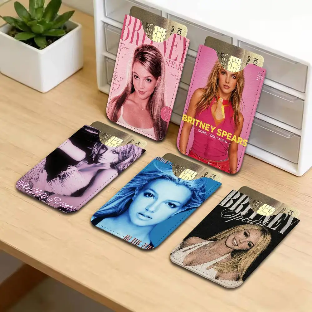 Pop Princess Singer B-Britney Spears Ultra Slim Men Leather Mini Wallet Lightweight Credit Bus ID Card Holder Case