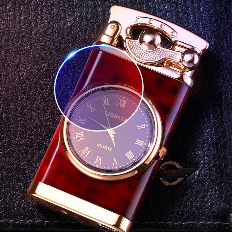 Rocker Arm Horloge Metalen Ongebruikelijke Gasaanstekers Jet Butaan Aansteker Winddicht Sigaret Aansteker Gadgets voor Mannen