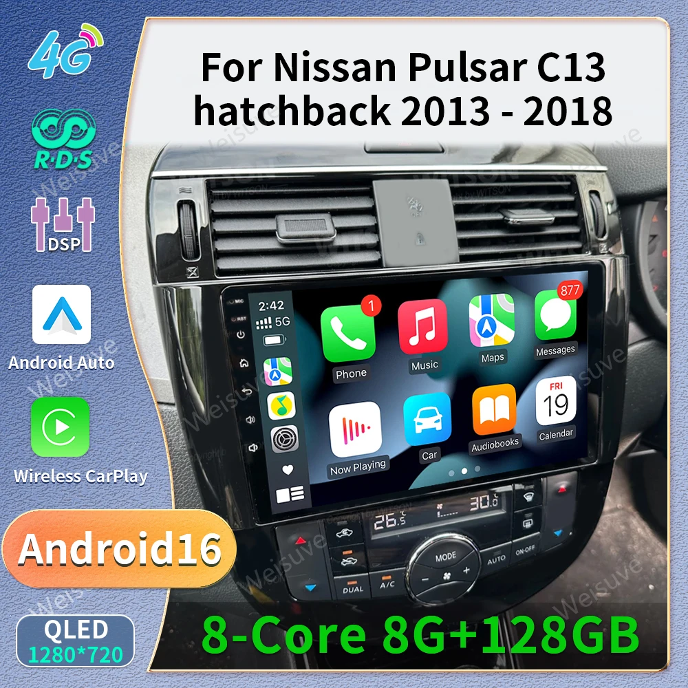Android Auto Player For Nissan Pulsar C13 hatchback 2013 - 2018 Car Radio Multimedia Video Navigation Steren NO 2din DVD Stereo