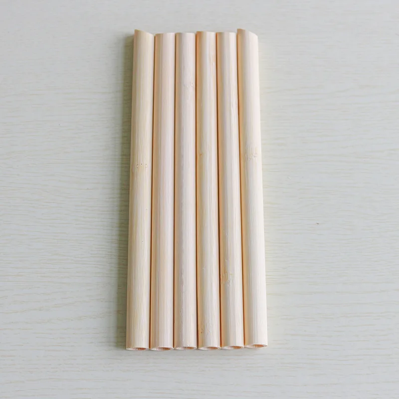 10Pcs 20cm Reusable Bamboo Straws Eco-friendly Bar Party Drinking Straw with Cleaning Brush Natural Bamboo Cocktail Straws