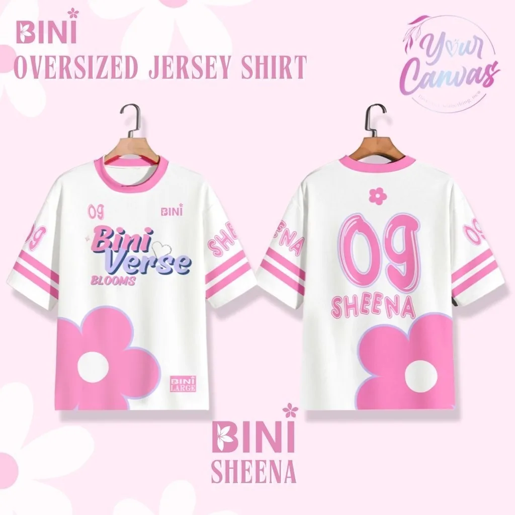 BINI BLOOOMS T-shirt SHEENA VERSE Pink Full Sublimation Printing JERSEY Summer Short Sleeve Men Women Children Clothes Tops