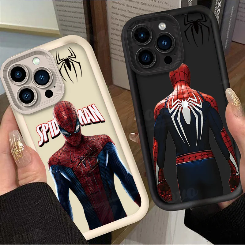 Back Shadow Marvel Spider Man Case for Xiaomi POCO X6 X5 X4 GT F3 F4 F5 M6 Pro X3 NFC Mi 13T 12T 11T 13 12 11 Lite 5G NE Cover