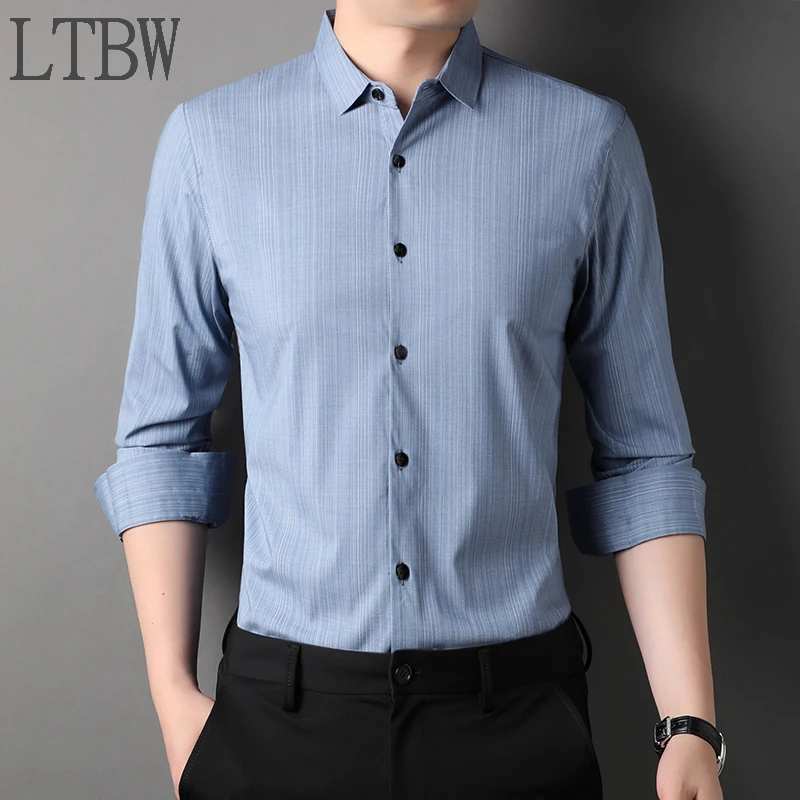 New Spring and Autumn Men's Business Solid Color Formal Long Sleeve Shirts Men's Sleeves Slim Fit Casual Shirts Hot Selling Spot