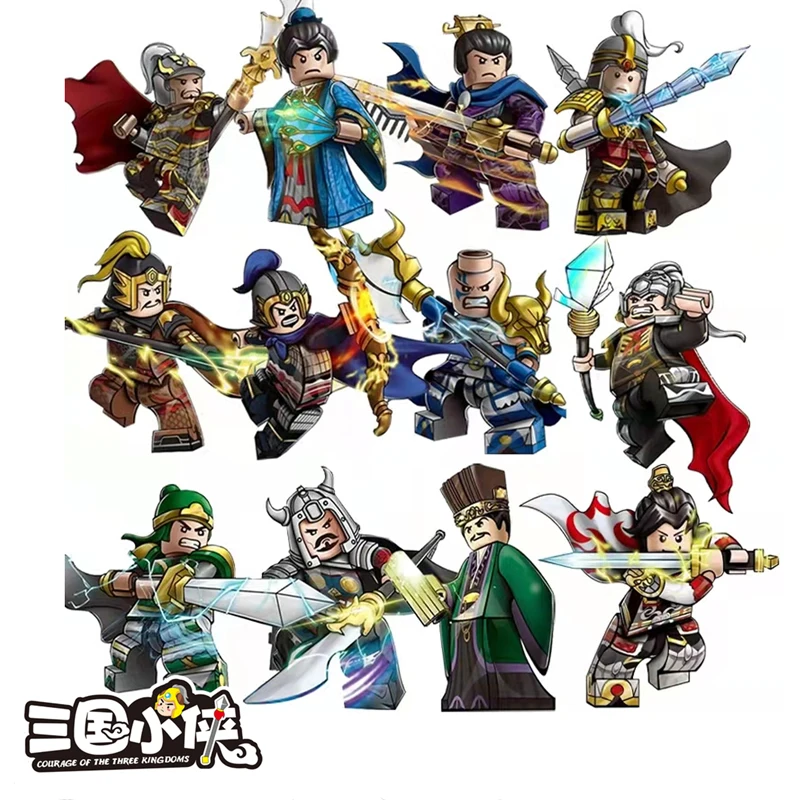 

New DECOOL Three Kingdoms General Figures Building Blocks Ancient Soldiers Knight War Horse Bricks Toys For Children's Gifts