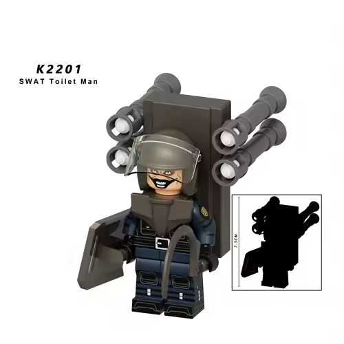 New KDL SWAT Skibidi Toilet Man Figures Anime Block Toys TvMan Titan Cameraman Speakerman Bricks Model Toy Birthday Gift - Image 67