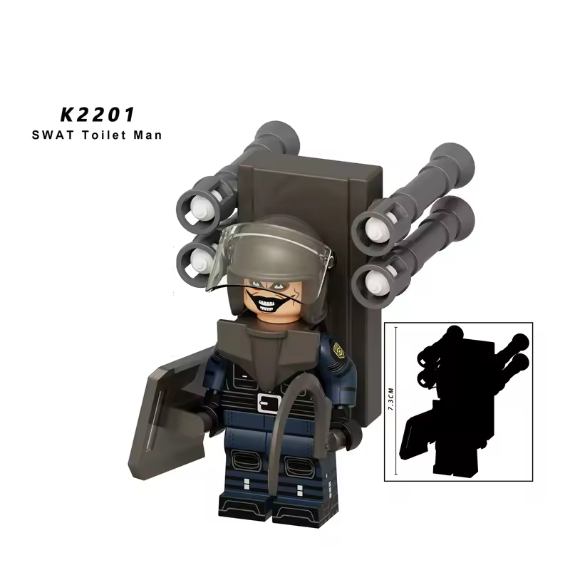 New KDL SWAT Skibidi Toilet Man Figures Anime Block Toys TvMan Titan Cameraman Speakerman Bricks Model Toy Birthday Gift - Image 67