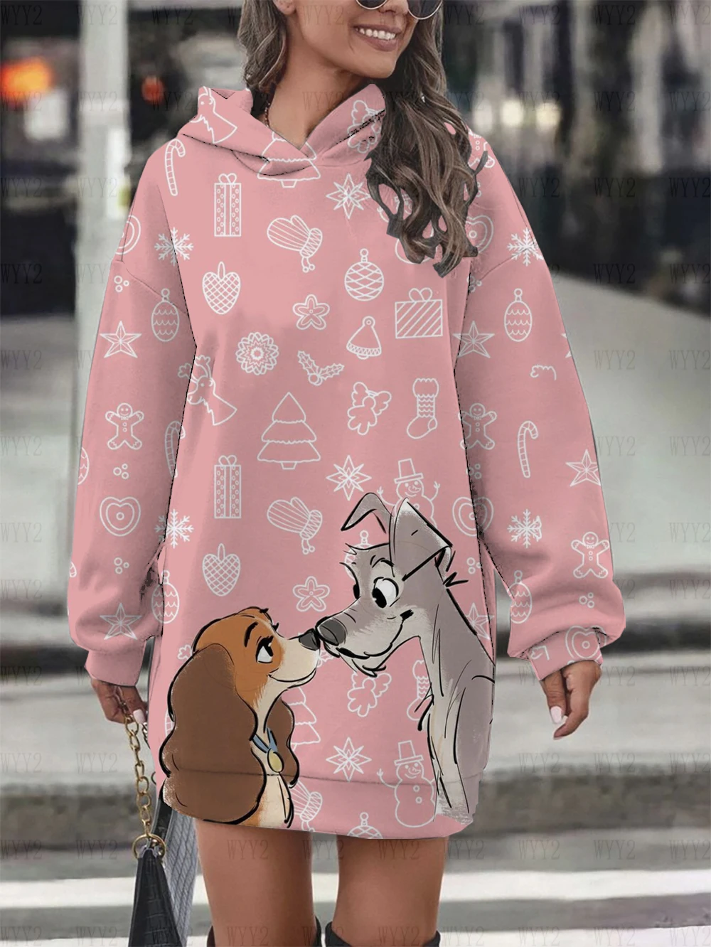 New Disney Dalmatians Hoodie Dress Sweater Fashion Disney Dress Sweatshirt Dress 3d Allover Printing Women\'s Hoodie