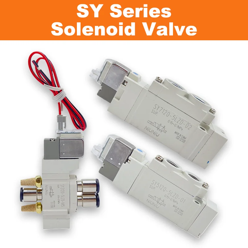 SY Series Solenoid Valve 5/2 Way Solenoid Valve Normally Closed Internal Pilot Automation Valve SY3120/SY5120/SY7120-4/5/6LZD