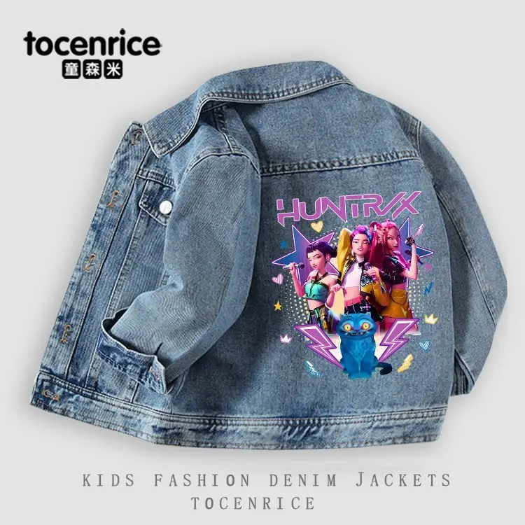 K-Pop охотники на демонов, анимационные товары, милая студенческая осенняя куртка с героями мультфильмов, креативный топ унисекс в стиле аниме, повседневное пальто в подарок