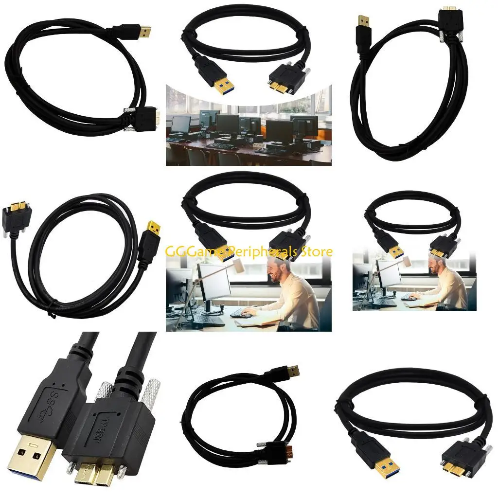 

U55B Multishielding and Durability USB3.0 to B Cable for Efficient Data Transfer Wire with Secure Locking Mechanism