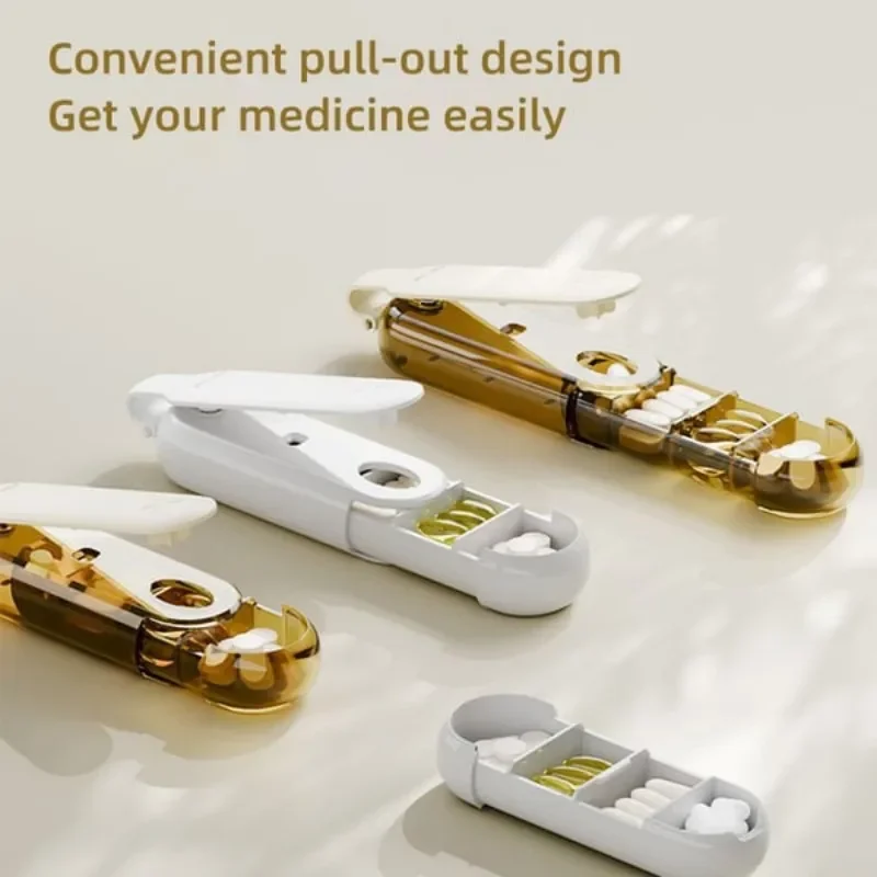 Portable medicine box dispensing box Travel Pills Weekly Compartment Organiser Small Moisture-Proof Four-Compartment Pill Box