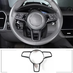 포르쉐 마칸 카이엔 Panamera 718 911 918 ABS 매트 블랙 질감 인테리어 스티어링 휠 커버 트림 인테리어 액세서리