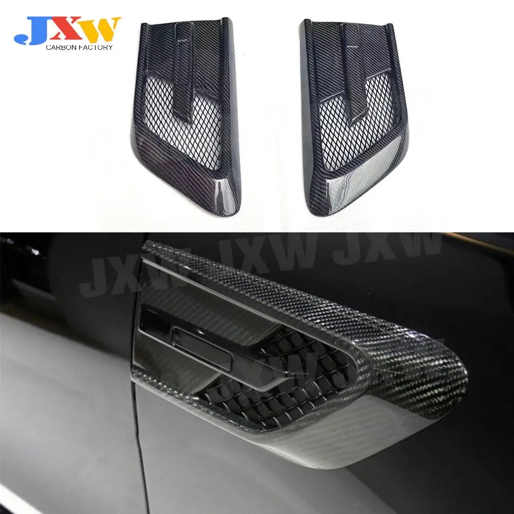 

For C Class W205 Carbon Fiber Front Bumper Sider Fender Fins Trim Decoration For Mercedes Benz C200 C300 Not for AMG Style 15-18