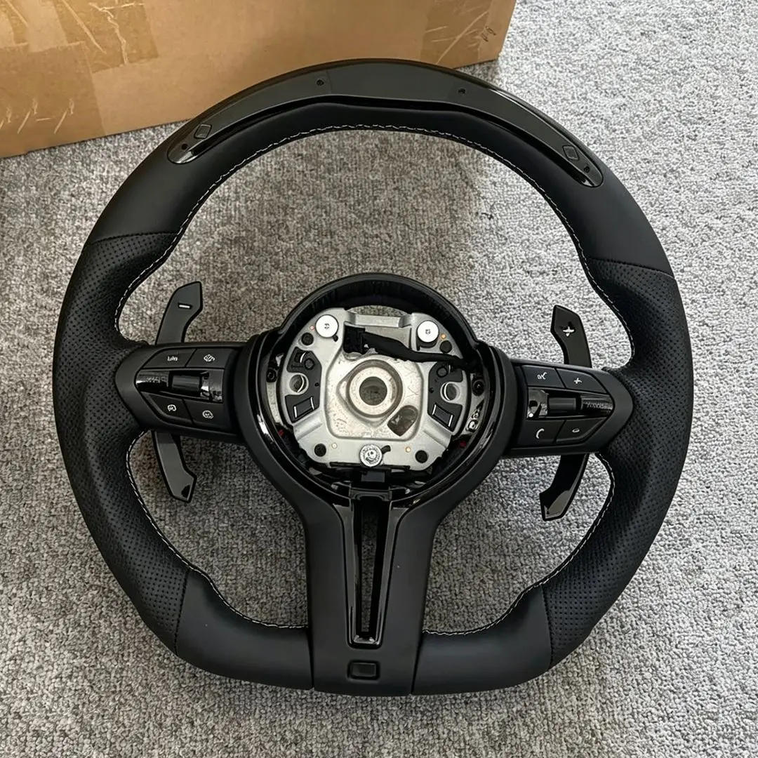 For BMW F07 F01 F10 F15 F31 F32 F36 F20 F26 E92 F80 F90 E60 X6 E71 X5 E70 M3 M4 M5 M6 LED Leather M Sport Steering Wheel