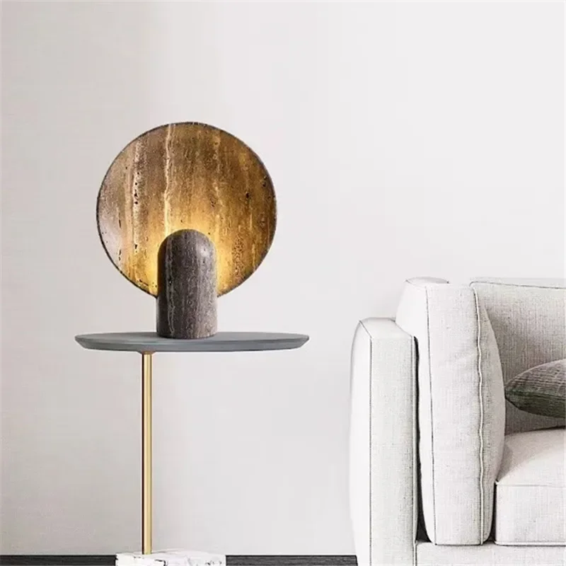 

Creative Cave Stone Table Lamp Living Room Brown Wabi Sabi Resin Lighting Minimalist Luxury Desk Lamp Bedroom Beside Lamp