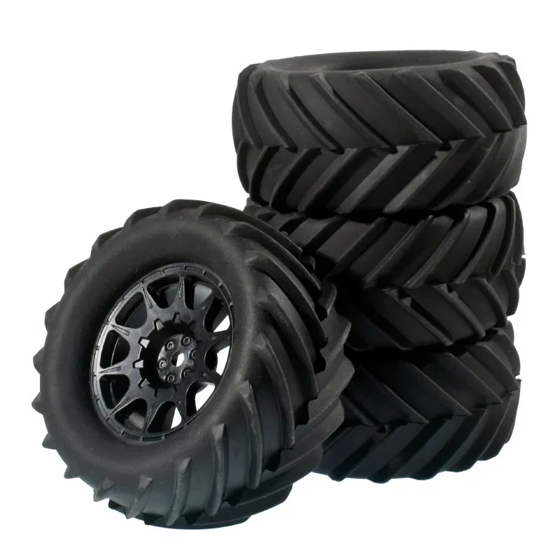 RC Auto 4 Stück 90 mm Monster Truck Buggy Reifen Rad 12 mm Sechskant für Trxs E-Revo 1/16 MJX 16207 16208 SCY 16101 HBX Upgrade-Teile