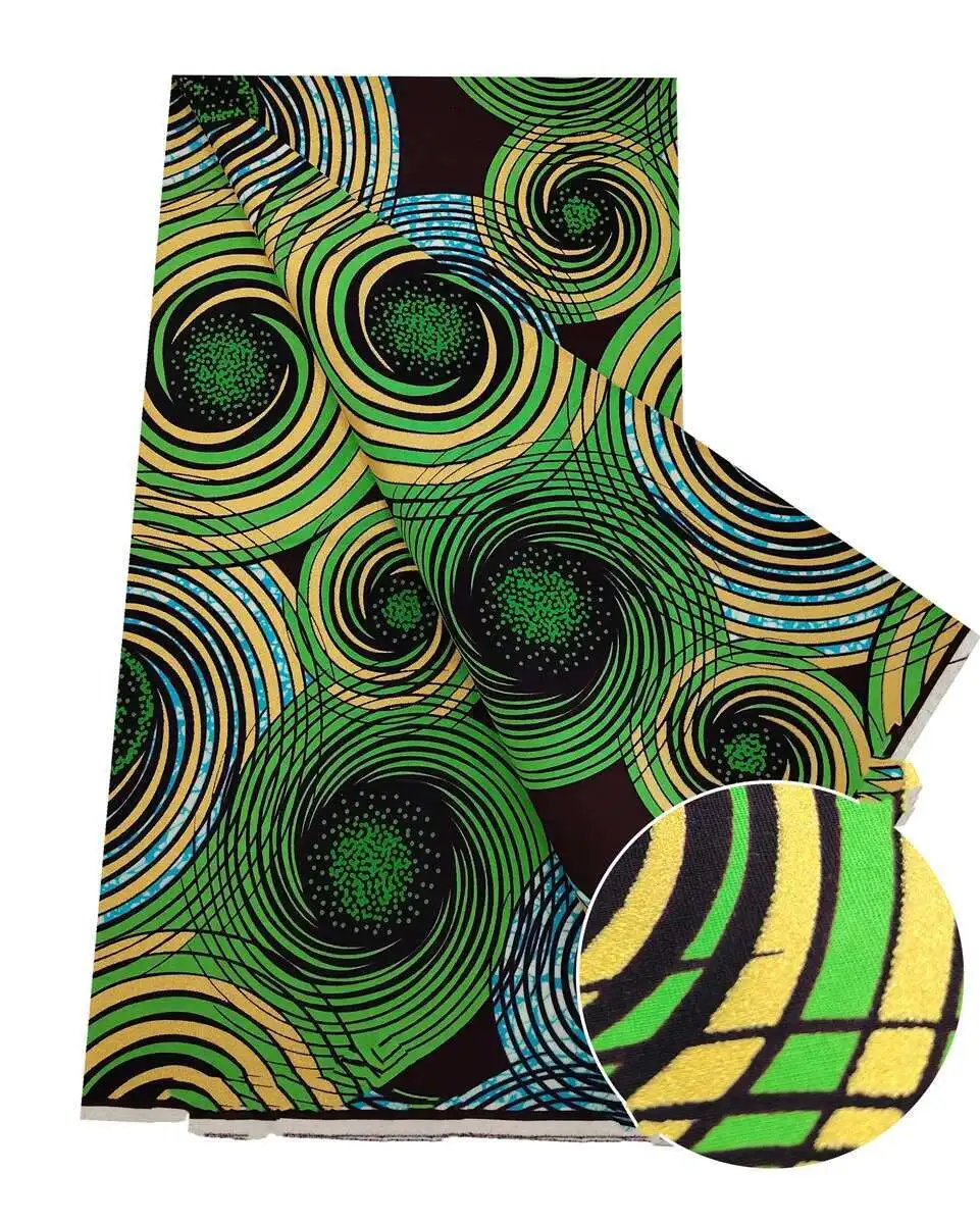 

2025 Cotton African Supe- golden Wax Fabric Fashion Print Wax Fabric Ankara Fabric Ghana Nigeria Style Pagne Sewing Material