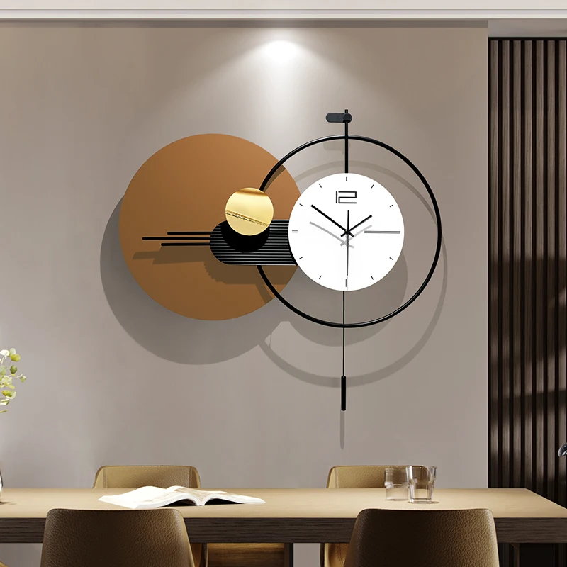 

Fashion Nordic Hands Wall Clock Modern Large Art Metal With Pendulum Wall Clock No Sound Classic Reloj De Pared Household Goods