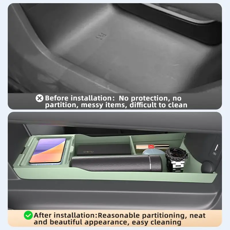 Car Storage Box For BAIC Beijing BJ40 2026 SUV Auto Central Control Armrest Box Under Layer Silicone Vehicle Organize Supplies