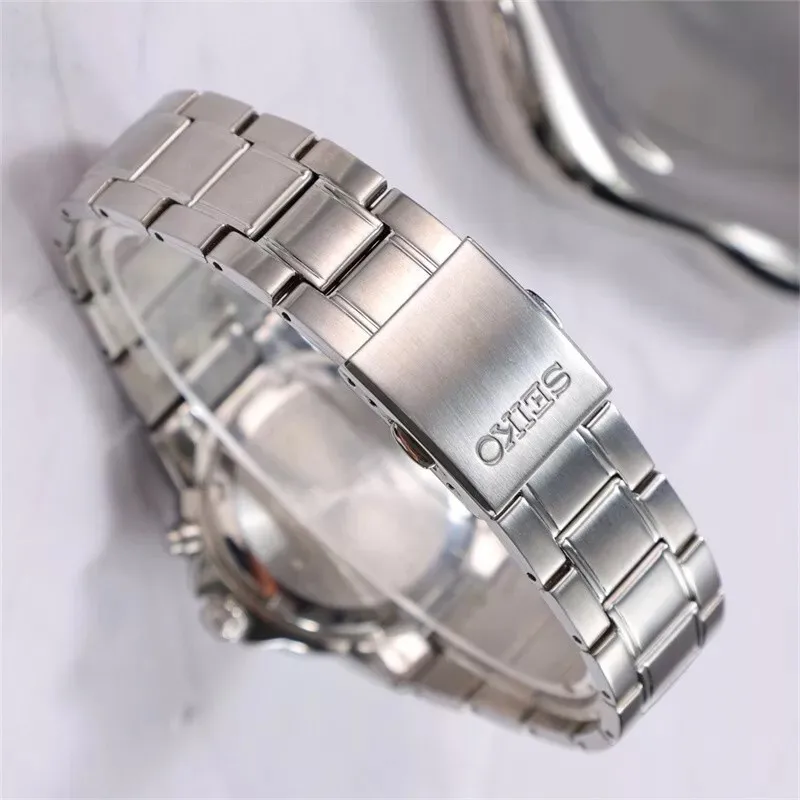 SEIKO relógio masculino original japonês de luxo relógio de quartzo à prova d'água vidro safira aço inoxidável SKA321J1