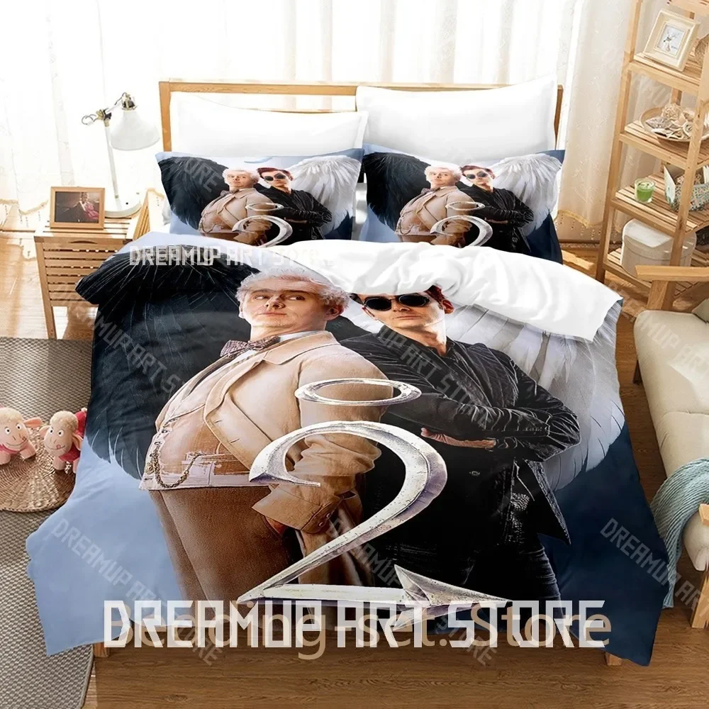 2026 3D Print Good Omens TV Bedding Set Single Twin Full Queen King Size Bed Set Adult Bedroom Duvetcover Sets Anime Bed Sheet S