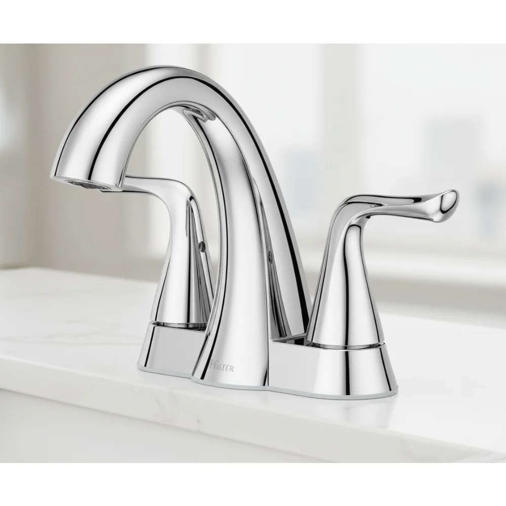 

4-Inch Centerset Bathroom Sink Faucet, 2-Handle Polished Chrome Finish, Easy Install for Small Spaces