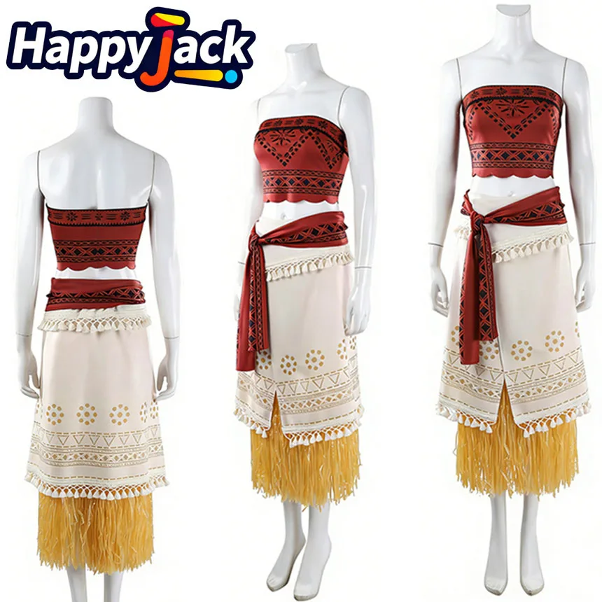 Disfraz de Princesa Moana para Cosplay, Traje de Fantasía Oceánica para Mujer Adulta, Top y Falda, Disfraz para Halloween, Carnaval, Fiesta