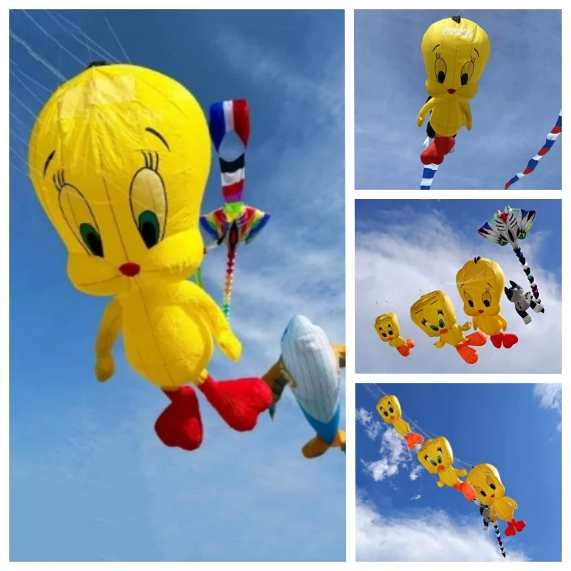 Duck kites flying inflatable kites factory Soft Chick Kites Outdoor toys children's wind kites Octopus reel fun kite pendant koi