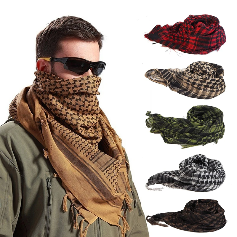 Windproof and Sand Proof Headscarf Fashion Military Fashion Lightweight Army Plaid Scarf Unisex Tactical Arab Scarf To Keep Warm