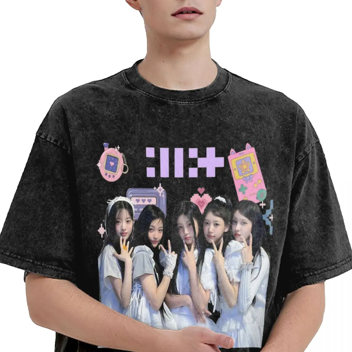 ILLIT Kpop Band Super Real Me T Shirt Music Album Harajuku T-Shirts Short Sleeve Tshirt Beach Cotton Crew Neck Oversize Tees