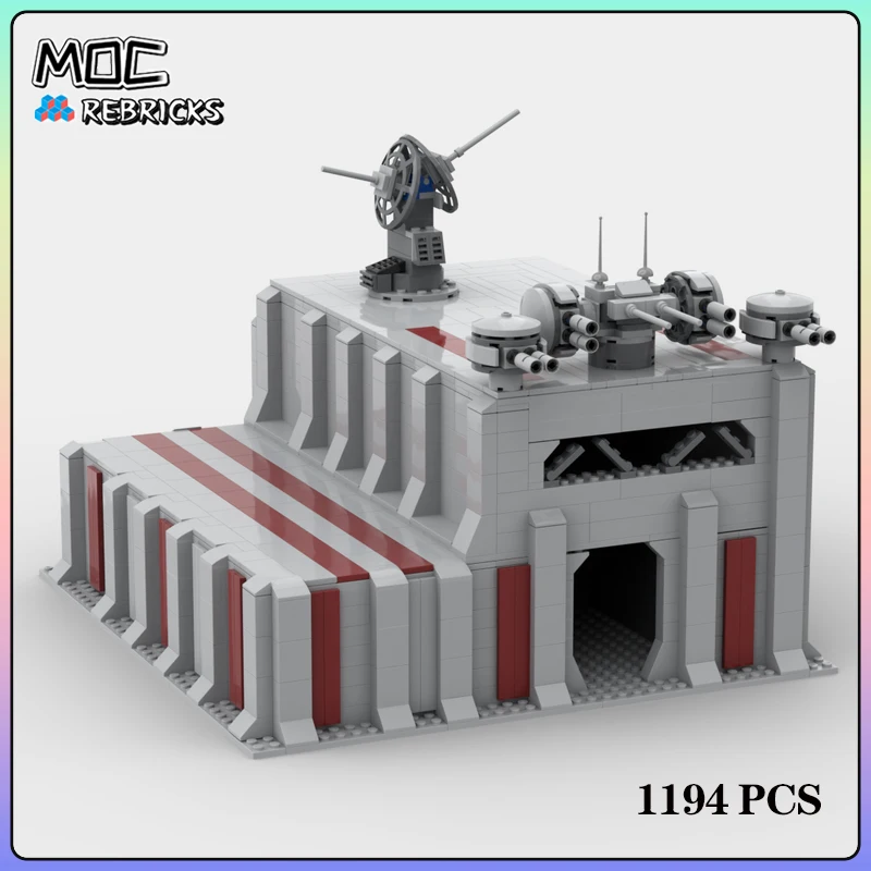 Clássico espaço guerra filme cenas clone outpost moc bloco de construção modelo kits diy montagem criativa exibição brinquedos presentes