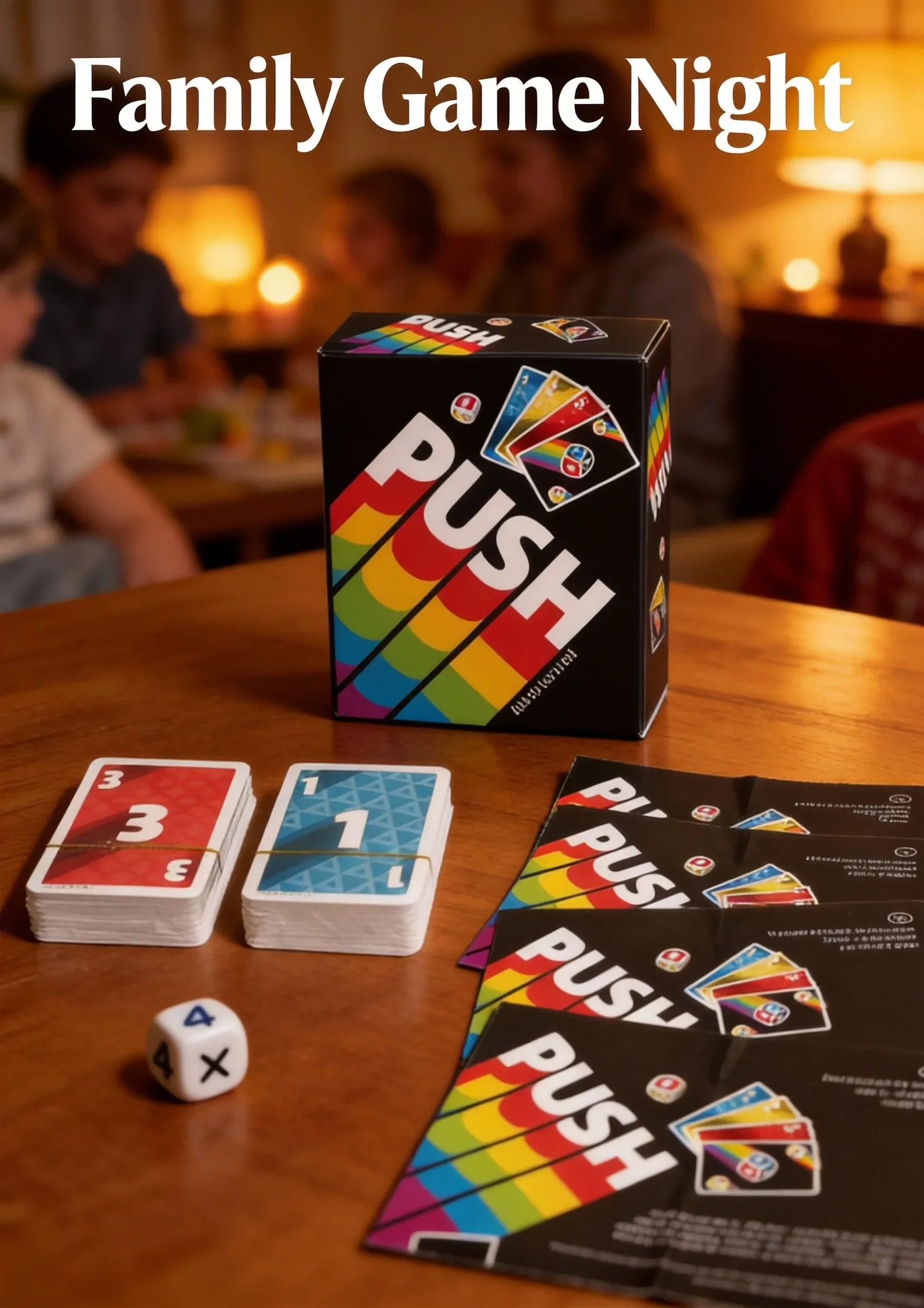 

Карточная игра PUSH - Рисковая игра с наградами для всей семьи от 8 лет, быстрая стратегическая игра для вечерних посиделок, 2-6 игроков