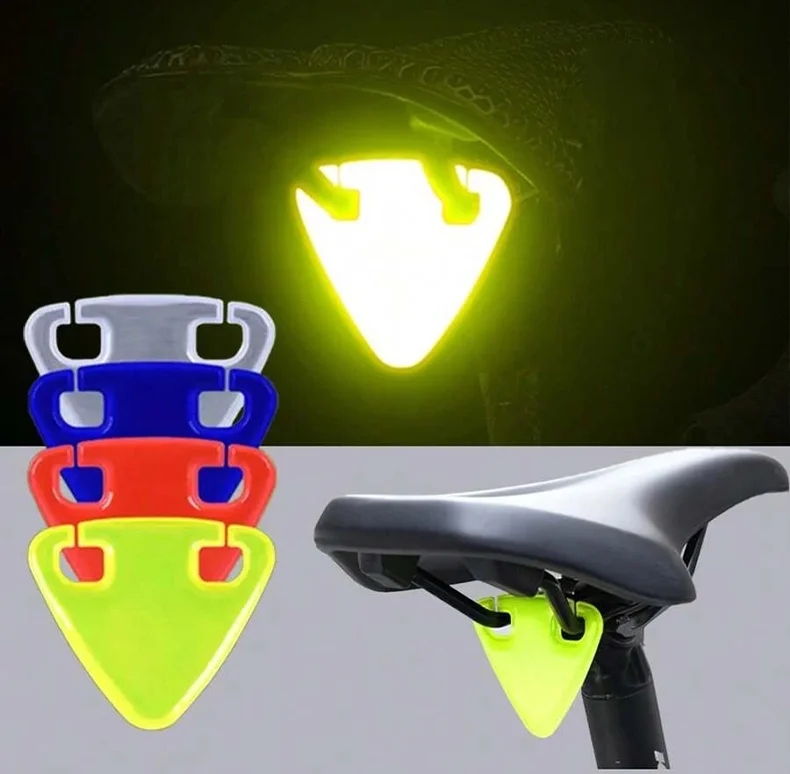 12 luces traseras para bicicleta sin batería, multicolor (rojo, plateado, azul, verde), luces reflectantes de emergencia, mejoran la visibilidad nocturna