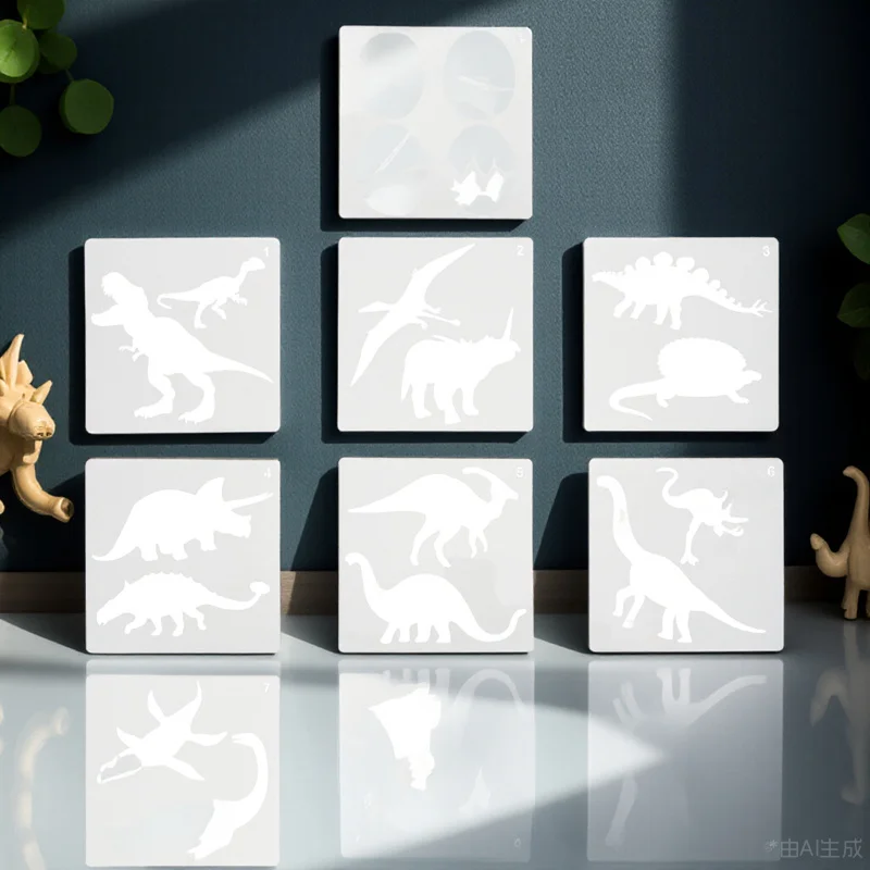 

10Pcs Dinosaur Drawing Stencil Art Painting Template Reusable Safe for Children Creativity Art Painting Template