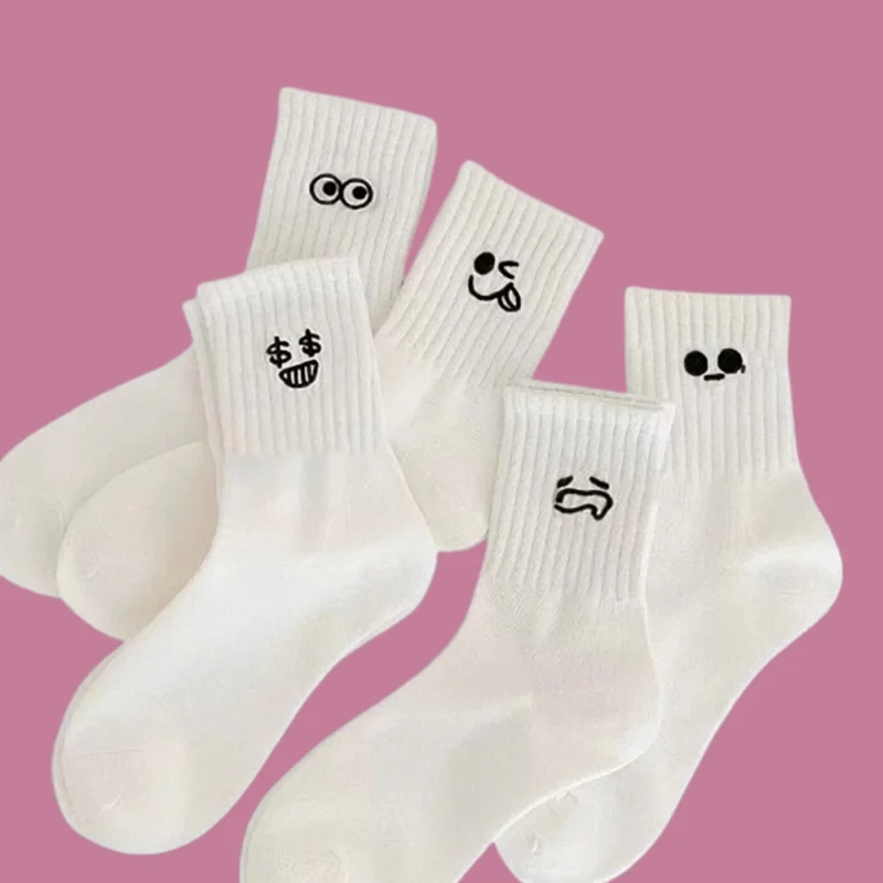 

5/10 Pairs High Quality Middle Tube Casual Socks Cartoon Sports Outer Wear Couple Socks Men And Women Spring And Autumn Style